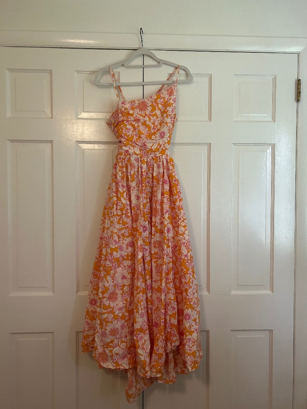 Pink and orange floral jcrew dress